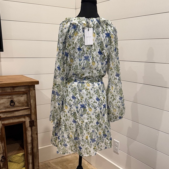 Greylin Floral Print Belted Long Sleeve Mini Dress, NWT, Size Small - Picture 2 of 10